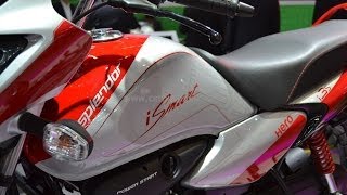 Hero Splendor iSmart i3S Intelligent Start Stop Motorcycle Review From Auto Expo 2014 [upl. by Aivatnuhs929]