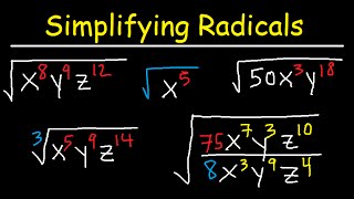 Simplifying Radicals With Variables Exponents Fractions Cube Roots  Algebra [upl. by Raddy]