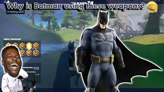 Batman using weapons on Fortnite What are they doing 😂😂 [upl. by Mayyahk]