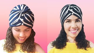 CÓMO HACER UN TURBANTE PARA MUJER MUY FÁCIL  HOW TO MAKE A TURBANT EASY [upl. by Enomrej575]