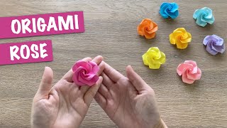 Easy Origami Paper Rose 🌹 [upl. by Arri]