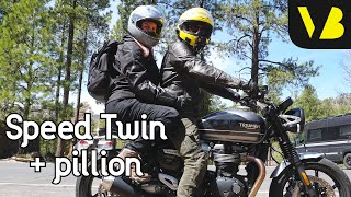 Riding twoup on the Triumph Speed Twin  plus saddlebags amp TEC suspension [upl. by Marcell]