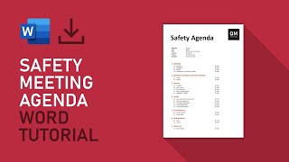 Basic Safety Meeting Agenda Template  Microsoft Word Tutorial [upl. by Jules]