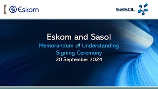 Eskom and Sasol sign Memorandum of Agreement [upl. by Marou]