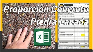 PROPORCIONES CONCRETO PIEDRA LAVADA FORMATO EXCEL [upl. by Niawat]