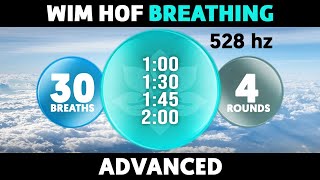 Advanced Wim Hof Guided Breathing  4 Rounds  30 Breaths  528hz SatoriFlow WimHofBreathing [upl. by Lambertson]