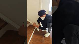 Stair skirting board installation process [upl. by Yonit]