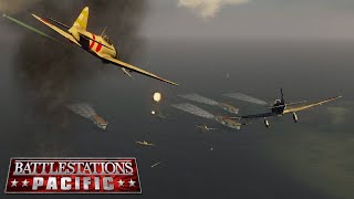 The First Kamikaze Attacks  Battle of Leyte Gulf  Battlestations Pacific [upl. by Cnut]