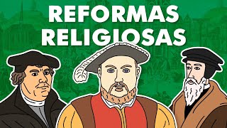 Reformas Religiosas  Luterana Calvinista Anglicana e Contrarreforma [upl. by Nnyllaf]