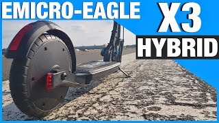 EMICRO EAGLE X3 HybridPedelec Escooter Eroller Test Anleitung Review DEUGER [upl. by Ttreve]