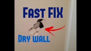 Easy and Fast Way How to patch repair fix holes in Drywall and Sheet rock [upl. by Reilly]