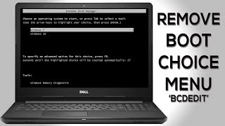 How to remove dual BOOT choice menu  BCDEDIT configuration in Windows 7 8 and 10 in Hind [upl. by Nit721]