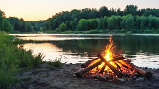 Feu de Camp pour Dormir  Relaxant  Eau et nature détente Meditation [upl. by Cirdec]