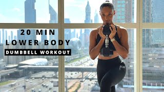 20 Min Lower Body Workout with Dumbbells Build muscle amp strength 🔥 [upl. by Larue]