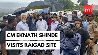 Maharashtra Rains Landslide in Raigad several trapped  CM Eknath Shinde reaches site [upl. by Eoin566]