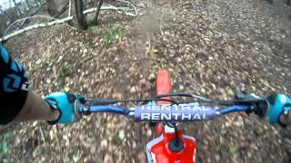 Trials practice Crondall Woods Aprilia TXR 240 Sherco 250 Dan Warner riding [upl. by Novyat]