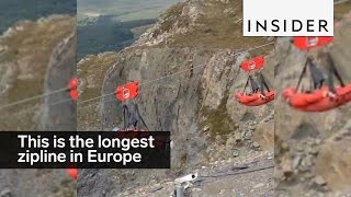 Longest And Fastest Zipline In Europe [upl. by Aneleairam]