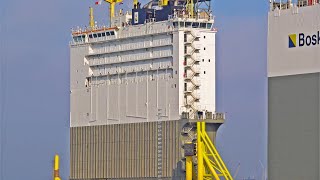 LARGEST EVER BUILT HEAVY LIFT VESSEL ARRIVES AT ROTTERDAM PORT  4K SHIPSPOTTING NETHERLANDS 2023 [upl. by Imalda872]