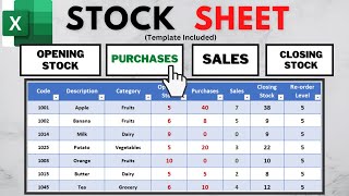 Creating a Simple Stock Sheet Template in Excel With Navigation Bar  Inventory Management [upl. by Rehc58]