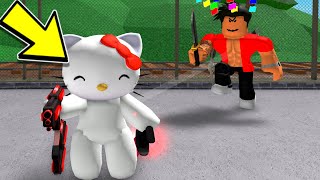 BEATING TEAMERS as HELLO KITTY in Roblox MM2 [upl. by Atiroc]