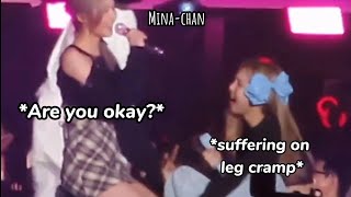 Nayeon having leg cramp during encore stage and how TWICE handle it [upl. by Dercy]