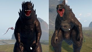 Roblox Kaiju Universe Godzilla 2019 Vs Godzilla 2014 Epic Battle WWW [upl. by Millman]