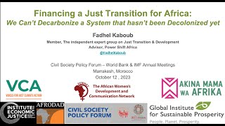 Financing a Just Transition for Africa  Fadhel Kaboub [upl. by Itnavart70]