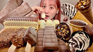 ASMR Crispy Chocolate Ice Cream【Mukbang Eating Sounds】【English subtitles】 [upl. by Yoshio364]