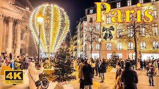 Paris France🇫🇷  Christmas In Paris  December 2022 4KHDR  Christmas Lights  A Walk In Paris [upl. by Granger]