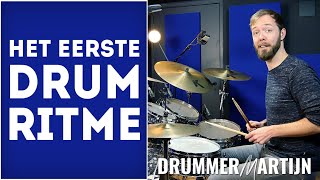 Leer Je Eerste Drum Ritme Spelen  Drumles voor Beginners van DrummerMartijn [upl. by Eniarol]