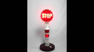 25quot Portable Delineator Post wSolar LED Flasher Stop Sign [upl. by Julis]