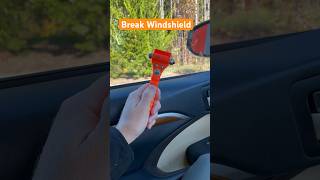 How to Break Car Window with Safety Hammer shorts [upl. by Dolorita386]