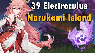 39 All Electroculus Narukami Island Location  Lokasi Electroculus  Genshin Impact [upl. by Ahsahtan]