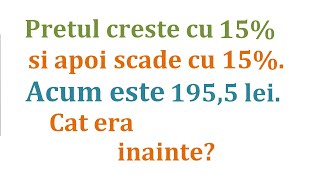 Probleme care se rezolva cu ajutorul ecuatiilor Probleme cu scumpiri si ieftiniri [upl. by Tempest95]