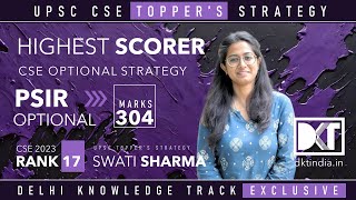 UPSC CSE  Highest Scorer  Strategy For Political Science amp IR  By Swati Sharma Rank 17 CSE 2022 [upl. by Betsey]