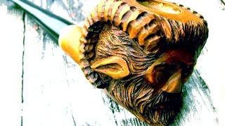 Wood Spirit Satyr Pipe Carving [upl. by Ellehs]