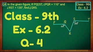 Class  9th Ex  62 Q 4 Lines and Angles Maths NCERT CBSE [upl. by Koorb765]