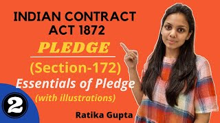 Essentials of Pledge  Section172 Contract Act 1872 [upl. by Annaid]