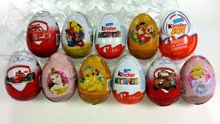 11 Surprise Chocholate Eggs Unboxing Zaini Eggs Kinder Surprise Cars 2 Kinder Joy [upl. by Malinin352]