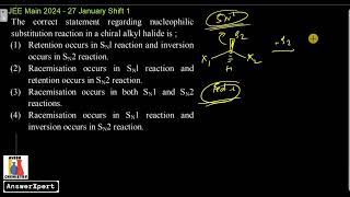 The correct statement regarding nucleophilic substitution reaction in a chiral alkyl halide is [upl. by Nyrahtak]