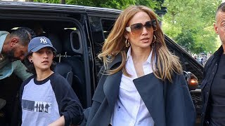 Jennifer Lopez’s Child Emme Shows Off Stretched Earlobes With Black Tunnels During Trip to Paris [upl. by Bradski]