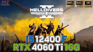 Helldivers 2  RTX 4060 Ti 16gb  i5 12400F  1080p 1440p 4k benchmarks [upl. by Tyre]