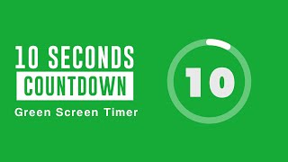 10 Second Countdown Timer on Green Screen  Free Stock Video  No Copyright [upl. by Fosque]