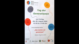 Tag der Generationen  Freitag 30August 13301700 UhrMehr Generationen Haus Nordenham [upl. by Lezley276]