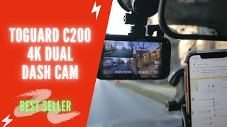 TOGUARD C200 4K Dual Dash Cam Review amp Unboxing  TOGUARD Dash Cam Front and Rear Install amp Test [upl. by Nelluc]