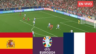 España vs Francia EN VIVO Eurocopa 2024 Alemania Partido completo  Videojuegos de simulación [upl. by Akcimehs]