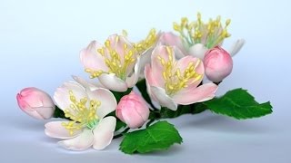 Kwiaty jabłoni z foamiranu  tutorial  цвет из фоамирана  foamiran flowers apple blossoms [upl. by Marsden]