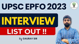 UPSC EPFO 2023  Interview List Out Success Tree [upl. by Ahsemat]