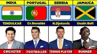 List Of Greatest Legendary Athletes From Different Countries [upl. by Oile]