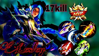 Lesley one shot build 2024 17kill legendary Lesley best one emblem build set must try 👍 [upl. by Assirod]